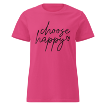 Women’s Basic Softstyle T-Shirt – &quot;Choose Happy&quot; (Heliconia) - $856.45 MXN