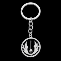 JEDI KEYCHAIN Stainless Steel Metal Charm Star Wars Movie Fan Symbol Rou... - $7.95