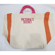 Victoria&#39;s Secret Bombshell Summer Coral Orange Pink Beach Canvas Tote Bag - £21.87 GBP