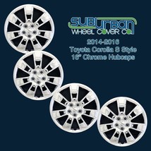 2014-2016 Toyota Corolla S Style # 523-16C 16&quot; Chrome Replacement Hubcaps SET/4 - £47.95 GBP