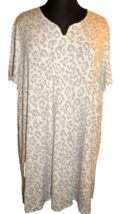 Plus Size 5X Anne Klein Gray Leopard Print Short Sleeve Nightgown - £27.73 GBP