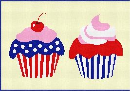 Pepita Needlepoint kit: Red White Blue Cupcakes, 10&quot; x 7&quot; - £40.61 GBP+