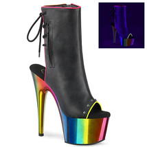 PLEASER ADORE-1018RC-02 Women&#39;s 7&quot; Heel Chrome Platform Open Toe Ankle Z... - $80.95