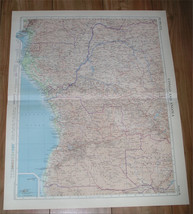 1956 Vintage Map Of Angola Congo Zaire Gabon Cameroon Africa / Scale 1:5,000,000 - $31.66