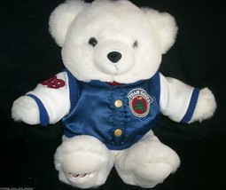 18&quot; Big Vintage 1998 Christmas Teddy Bear Team Santa Jacket Stuffed Animal Plush - £33.77 GBP