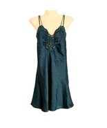 Vintage Victorias Secret Gold Label Slip Dress Chemise S Green Satin Nig... - $34.95