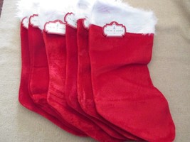 NWT Lot of Six LChristmas Velour Stockings by Trim a Home - £9.40 GBP