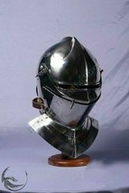 Médiévale Knight Armor Fermé Casque Haute Qualité Poli Métal Casque Réplica - £235.17 GBP