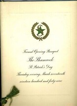 Shamrock Hotel Grand Opening Program &amp; Menu Houston Texas March 17 1949 McCarthy - £3,953.69 GBP