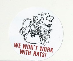Classic Union Rat Sticker Ironworkers Pipefitters Boilermakers AFL CIO IBEW - $3.00