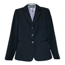Tahari Arthur S Levine Womens Gray Stripe 3 Button Blazer/Jacket Size 4 - £15.71 GBP