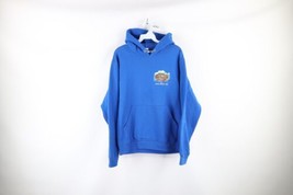 Vintage Ron Jon Surf Shop Mens Small Distressed Spell Out Hoodie Sweatshirt Blue - £46.35 GBP