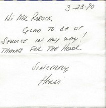 Hendi Ancich Signed Handwritten Note 1990 NFL Referee - £19.77 GBP