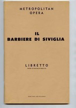 Il Barbiere Di Siviglia Metropolitan Opera Libretto Barber of Seville Rossini - £14.24 GBP