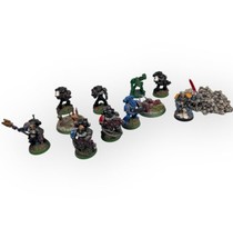 Warhammer 40K Lot of 9 Space Marines Figures &amp; Scenery Series 2 Metal Incomplete - $54.95