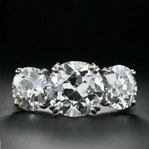 Anello di fidanzamento con tre diamanti simulati taglio rotondo 4,50 car... - £205.66 GBP