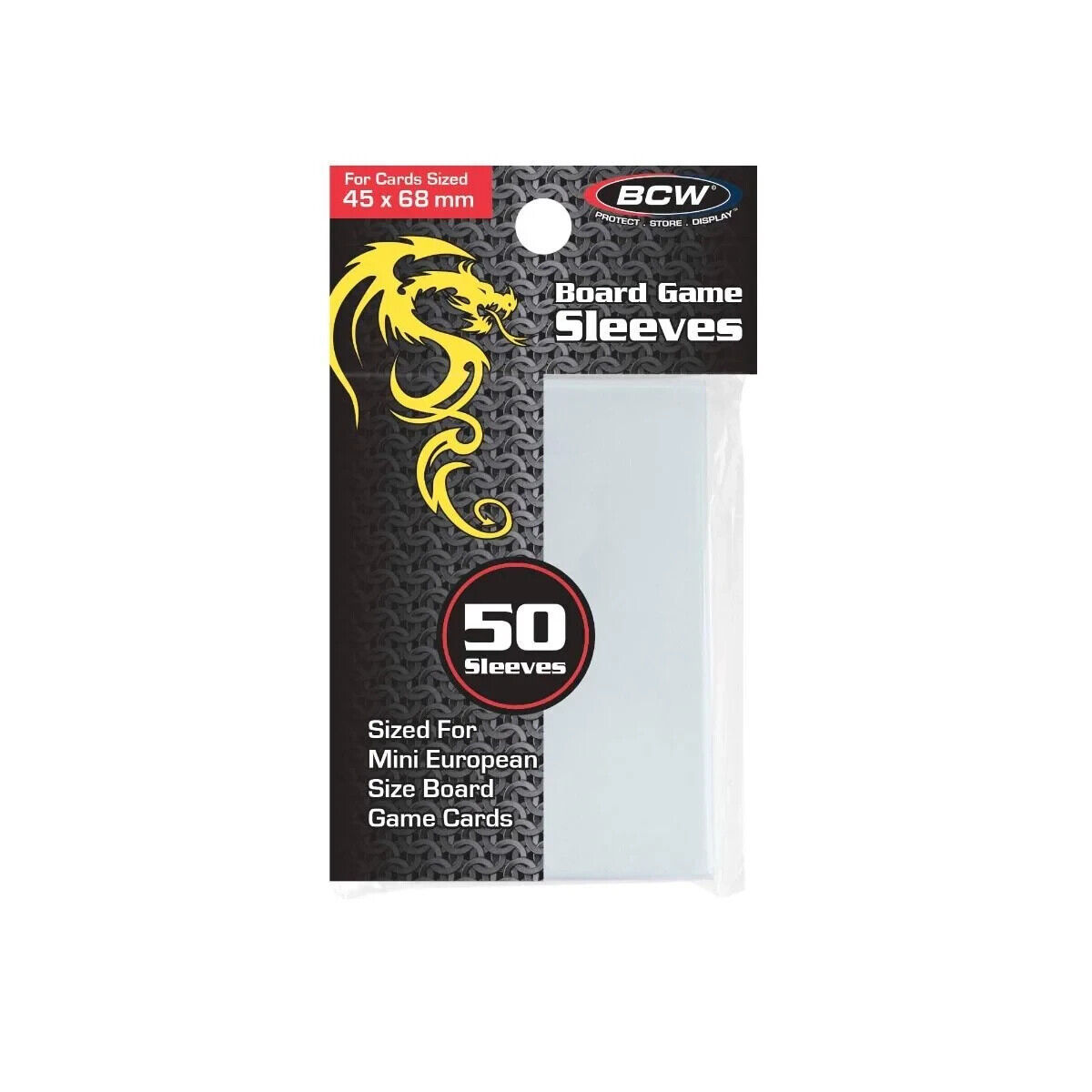 2 packs of 50 (100) BCW 45mmX68mm Clear Mini Euro Sized Board Game Card ... - $5.87