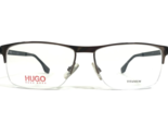Hugo Boss Eyeglasses Frames 0083 A0Y Gray Square Half Rim Titanium 55-15... - £52.14 GBP