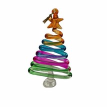 Pier 1 Spiral Tree Zig Zag Christmas Ornament Rainbow Multi Color - £11.67 GBP