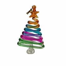 Pier 1 Spiral Tree Zig Zag Christmas Ornament Rainbow Multi Color - £11.09 GBP