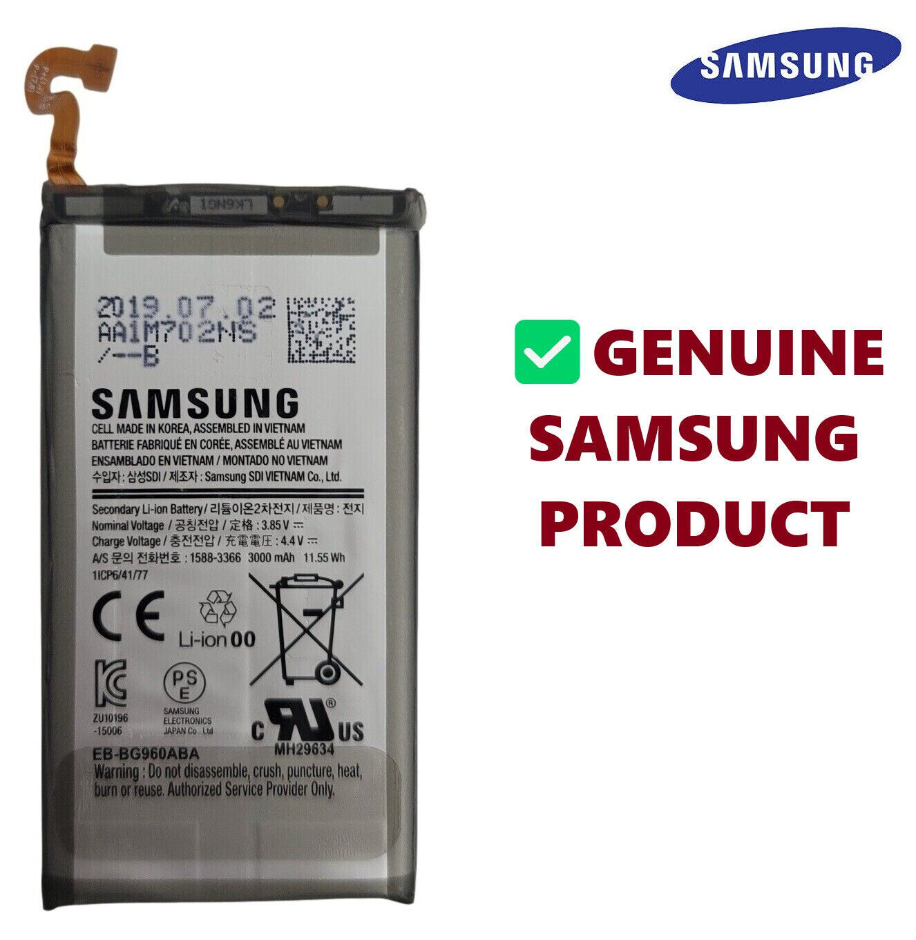 Primary image for ✅ Samsung Galaxy S9 Battery (EB-BG960ABA) - 3000mAh Genuine