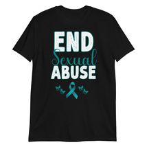 End Sexual Abuse Violence Sexual Assault Awareness T-Shirt Black - £15.76 GBP+