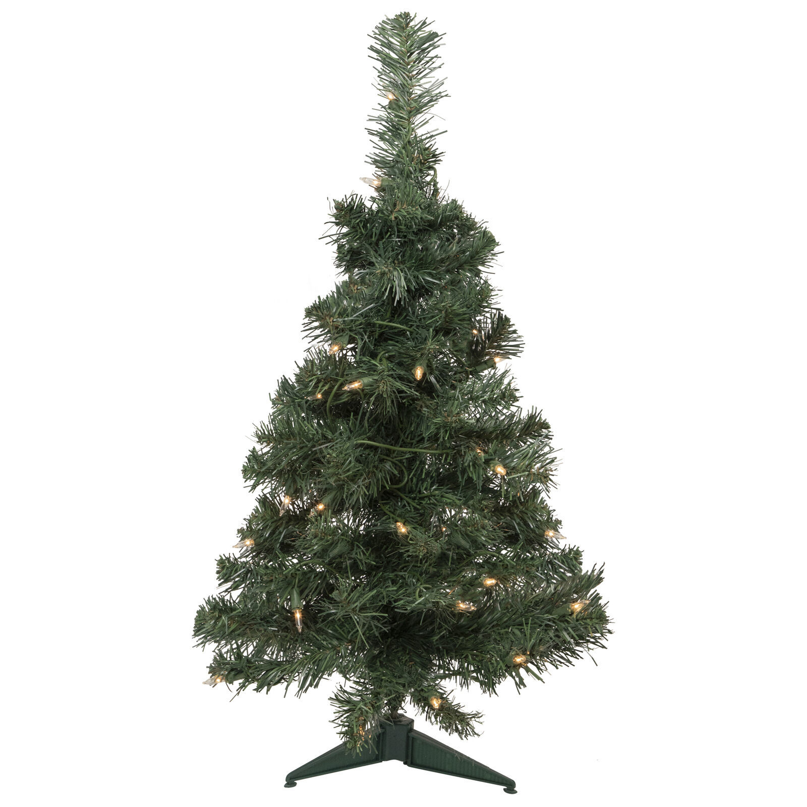 US Seller 2&#39; X 13&quot; Prelit Noble Pine Artificial Christmas Tree Clear Lig... - $55.42