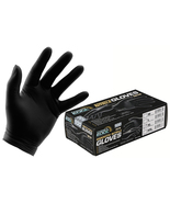 100pcs black Nitrile Hand Protection thick 6mil Nitrile Gloves LARGE - £19.76 GBP