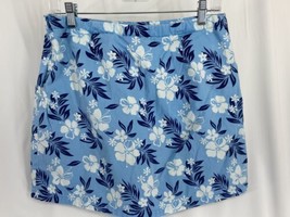Chirokee Women&#39;s Blue Floral Skort Tropical Inner Shorts Beach Zipper Size 8 - £9.89 GBP
