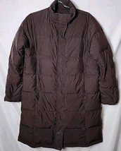 LL Bean Women M Long Goose Down Parka Brown Winter Cold Weather Jacket N... - £77.44 GBP