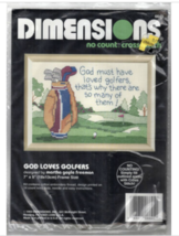 Dimensions No Count Cross Stitch Kit God Loves Golfers Golf Bag and Clubs - £11.54 GBP