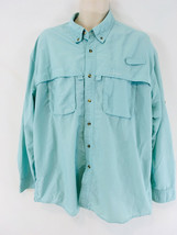 LL Bean Mens XL Aqua Tropicwear Roll Sleeve Fishing Expedition Vented Shirt - £14.94 GBP