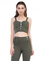Women&#39;s Sweetheart Button Down Crop Top - $12.40