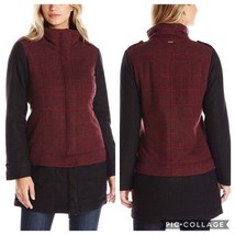 New NWT Prana Warm Red Black Insulated Womens S Jacket Coat Zip Long Con... - £52.63 GBP