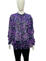 Isabel Marant NWOT Women&#39;s Abstract Printed Lurex Silk Blouse Tunic Top L 40 - £146.71 GBP