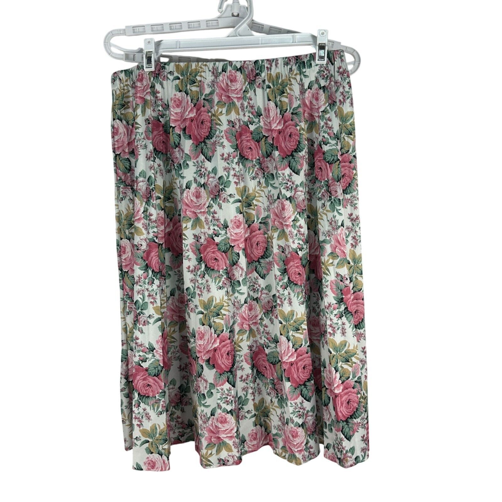 Vintage Floral Print Skirt Petite Size 16 100% Polyester - $23.13