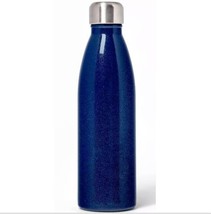 Water bottle coffee tea mug for hot or cold drinks stainless steel lid blue - $11.00