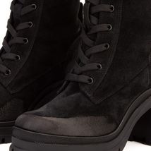 The Elera Black Leather Block Heel Women Boot image 2