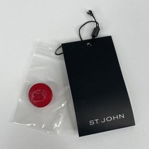 St. John Collection Replacement Button Red Round Plastic Single Shank 1&quot; Dia - £6.73 GBP