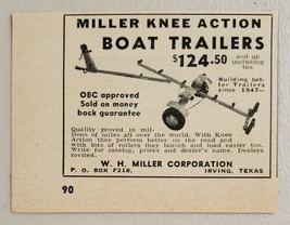 1957 Print Ad Miller Knee Action Boat Trailers Made in Irving,Texas - $9.25