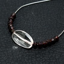 Crystal Quartz Faceted Oval Garnet Beads Natural Loose Gemstone Making J... - £2.09 GBP
