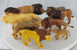Lion Big Cat Safari Animal Toy Figure Lot - £12.11 GBP