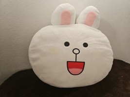 Line Friends Cony White Bunny Head Pillow Plush Stuffed Animal Smile - £16.14 GBP