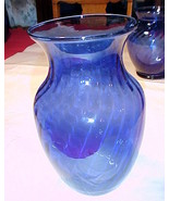Indiana Glass Flower Vase#1282;Cobalt blue;8&quot;;4&quot;OPENING;6&quot;DIAMETER;ROSES... - £19.68 GBP