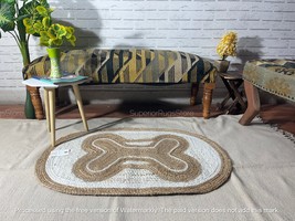 Oval Jute rug/handwoven rug/Hand-braided Farmhouse Jute Accent Rug, 4&#39; x 6&#39;  - £87.92 GBP