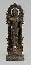 Antique Indonesian Style Standing Bronze Javanese Teaching Buddha - 23cm/9&quot; - £393.76 GBP