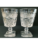 Imperial Cape Cod Water Glasses Set of 2 With Square Base Clear Glass - $16.99