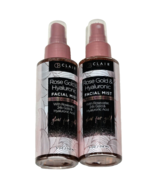 2 Pack Clair Beauty Rose Gold &amp; Hyaluronic Facial Mist Toning Moisturizi... - $418.67 MXN