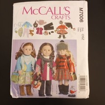 McCall's Crafts M7006 18" 45.5 cm Doll Clothes Outfits Pullover Boots Skirt UC - $6.10