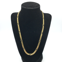 MONET vintage gold-plated flat Figaro chain link necklace - 20.5&quot; sister... - £18.07 GBP